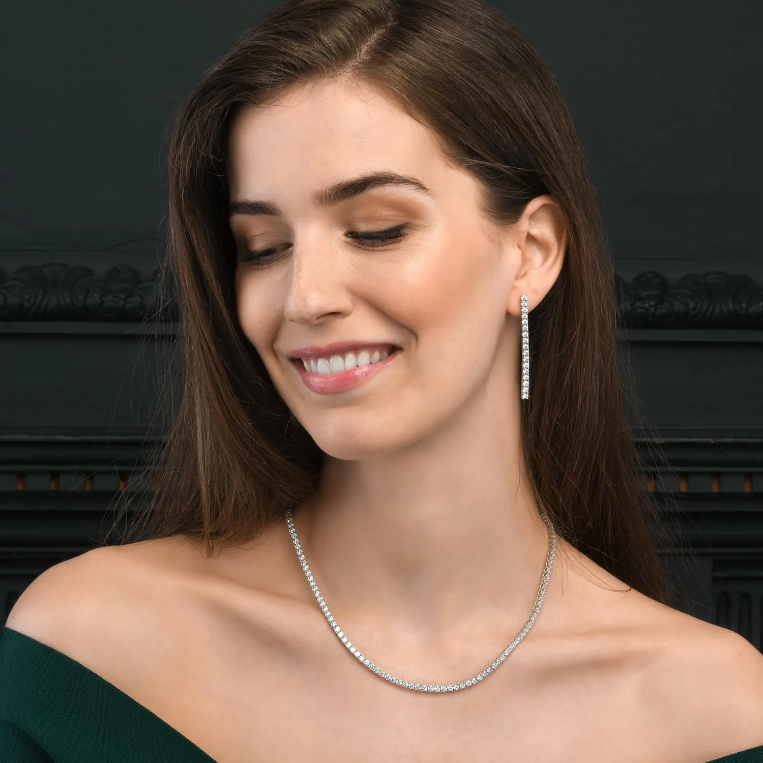 Diamond Treats Orecchini Tennis Argento 3 mm Castone a Griffe
