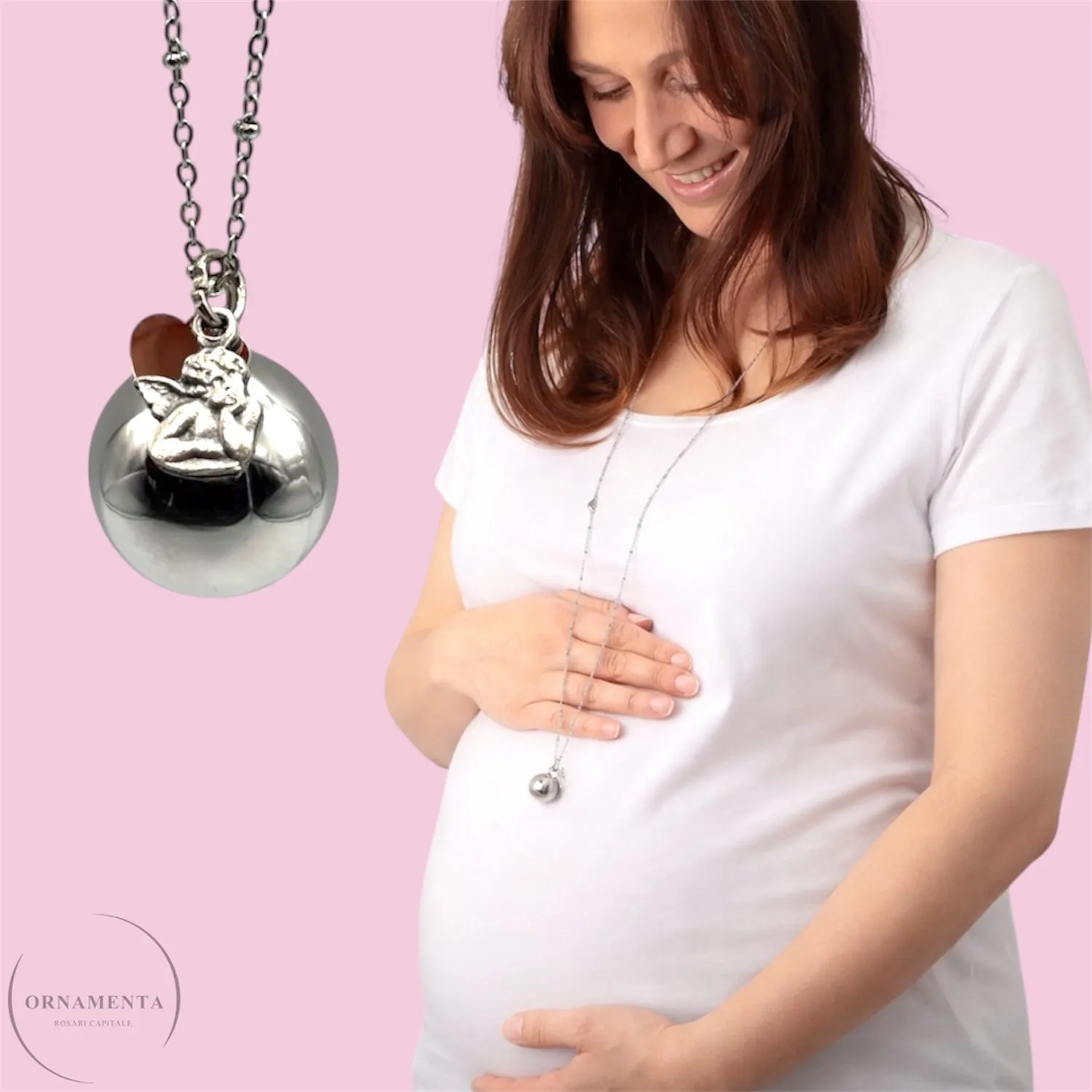 Ornamenta Chiama Angeli collana 75 cm acciaio gravidanza
