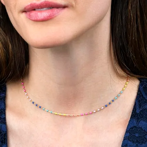 Diamond Treats Collana Sfere Smalto Multicolore Argento 925