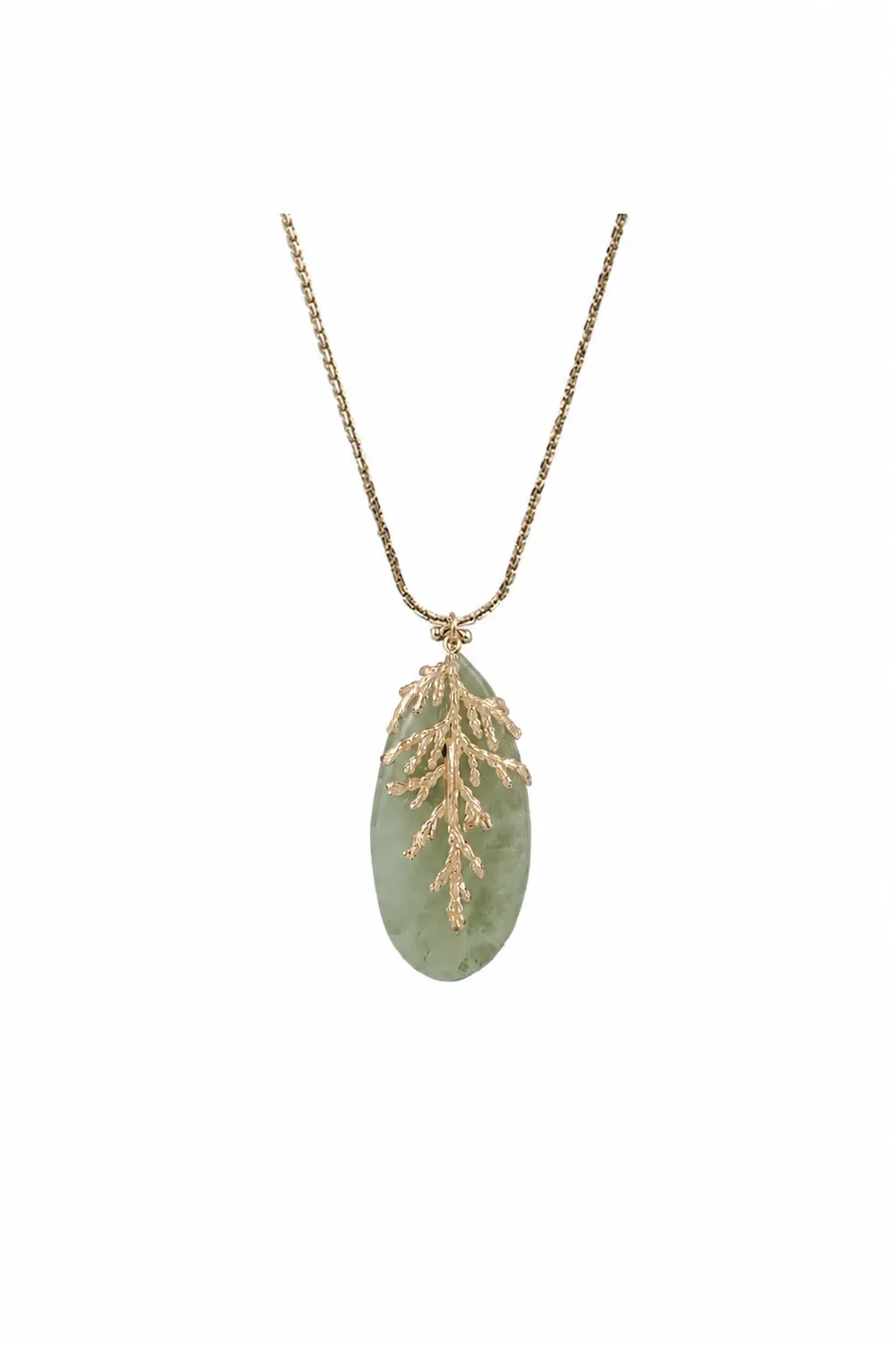 House of Tuhina Leaf Stone collana corta pendente