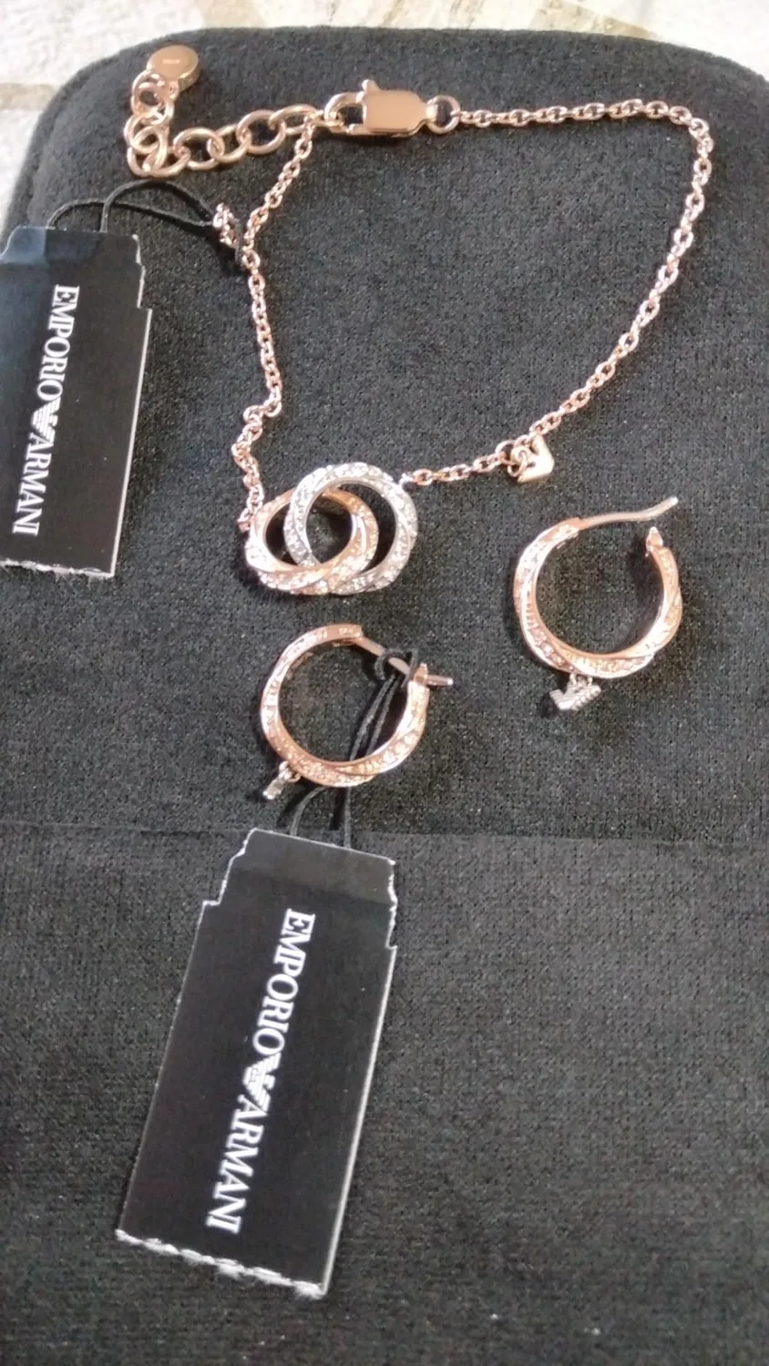 Emporio Armani Bracciale Donna Oro Rosa e Argento Acciaio