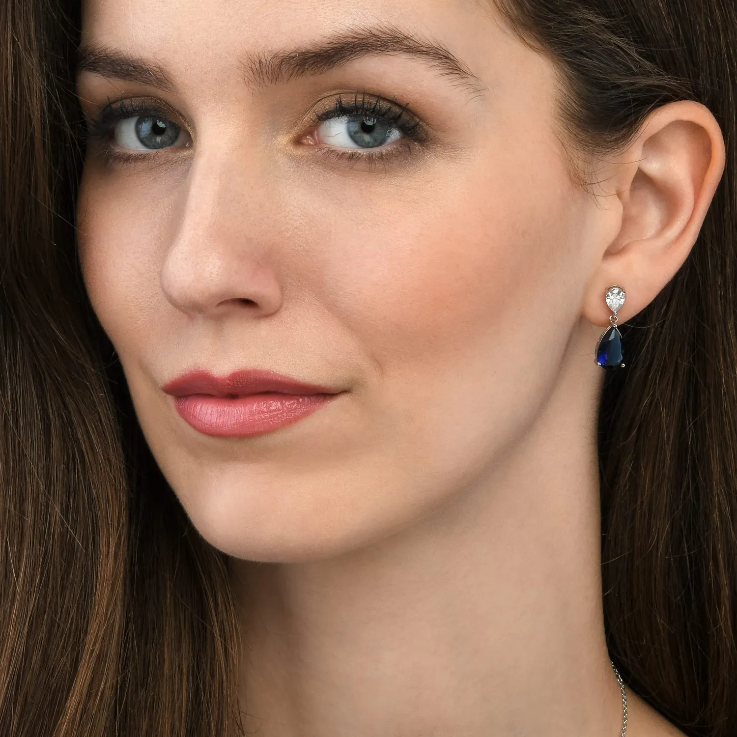 Diamond Treats orecchini pendenti argento zirconia blu