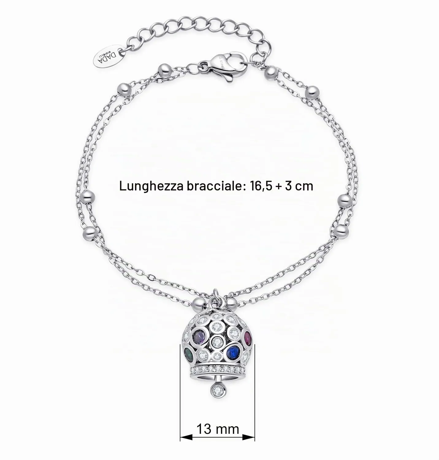 Dada Gioielli Capri Bracciale Campanella Multicolor Argento