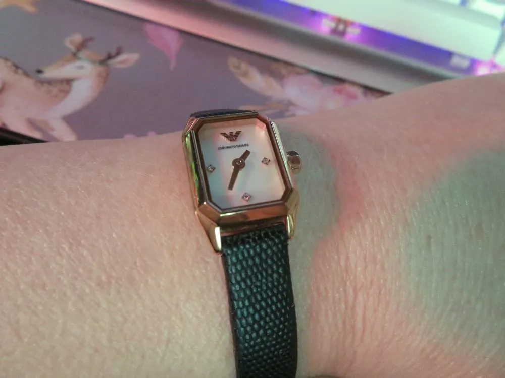 Emporio Armani Orologio Donna 22mm Nero Oro Rosa Quarzo