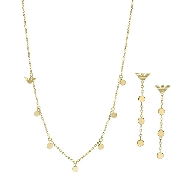 Emporio Armani Jewels Set Collana Orecchini Oro Donna Acciaio