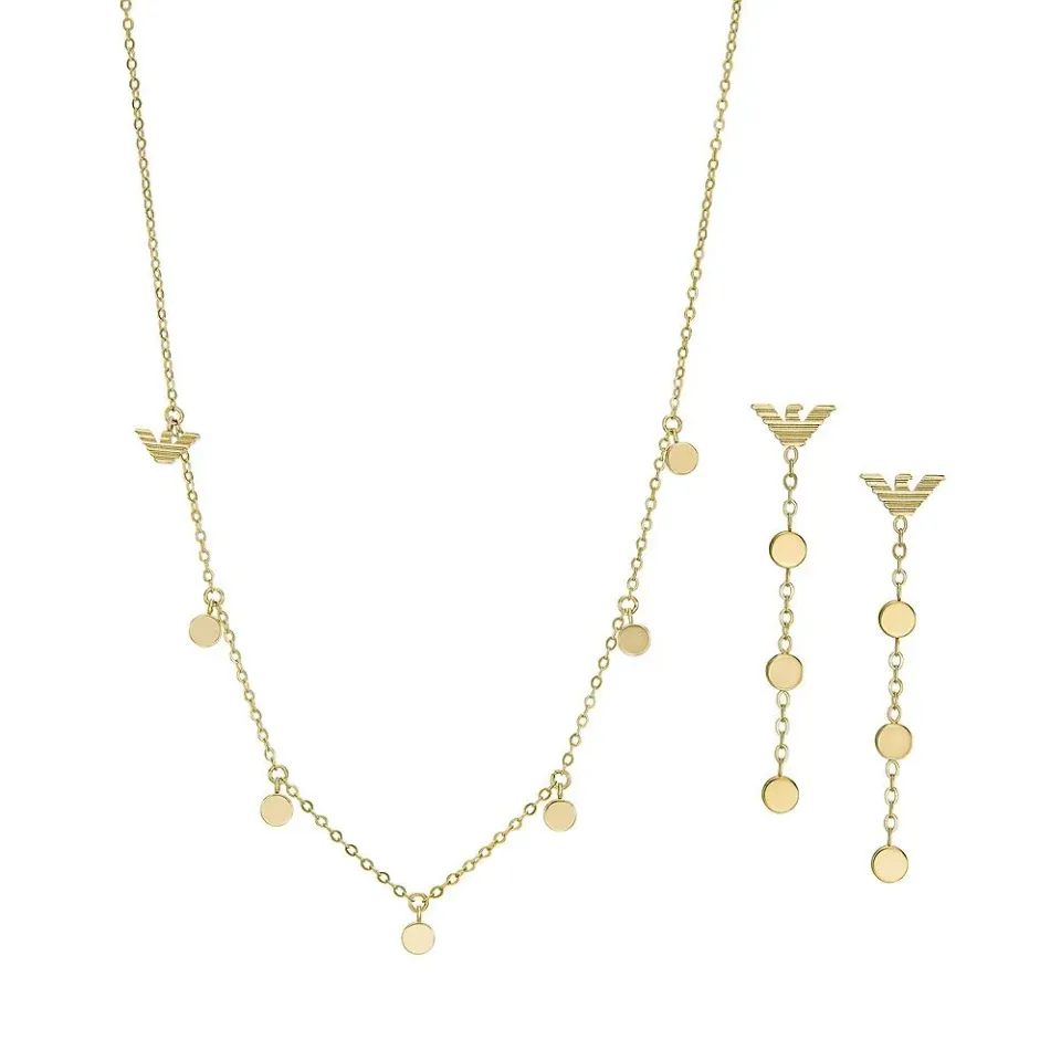Emporio Armani Jewels Set Collana Orecchini Oro Donna Acciaio