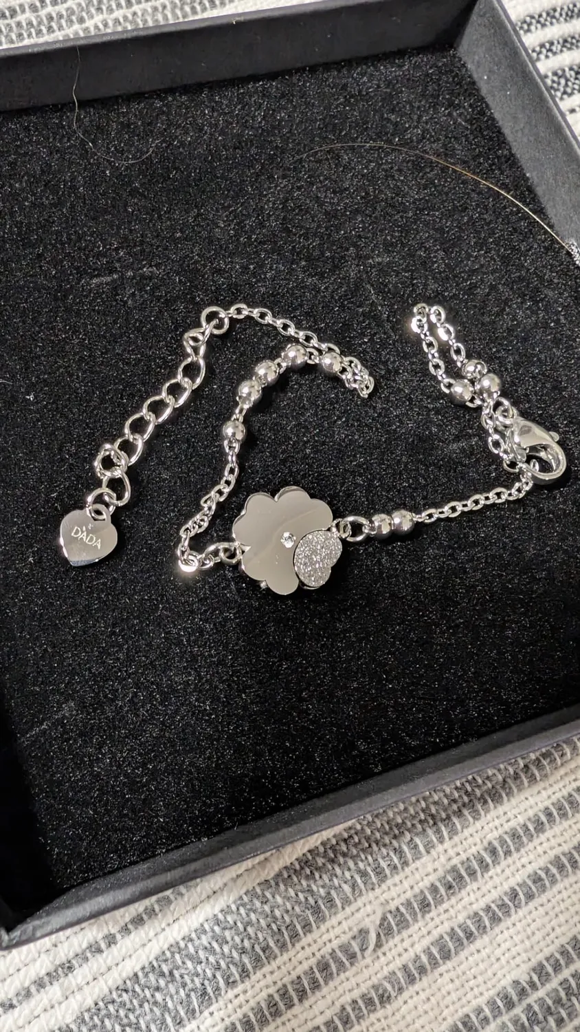 Dada Gioielli Portafortuna Bracciale Donna Quadrifoglio Zirconi