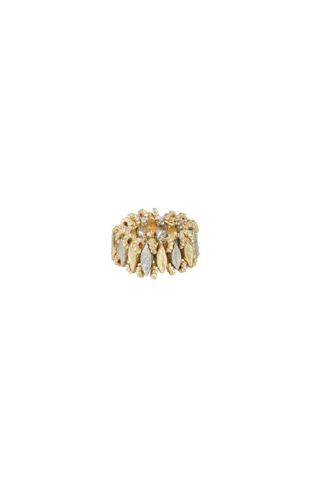 House of Tuhina Kamodini Leaf Stone anello pietra foglia