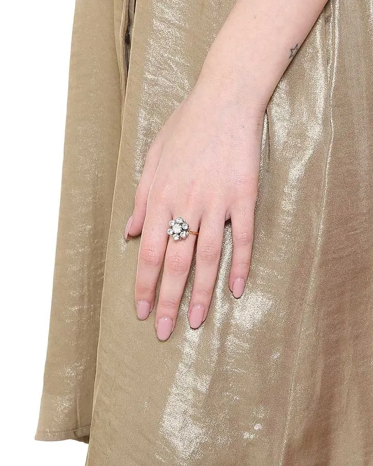 Rada Anello Fiore di Strass Cristallo Filigrana
