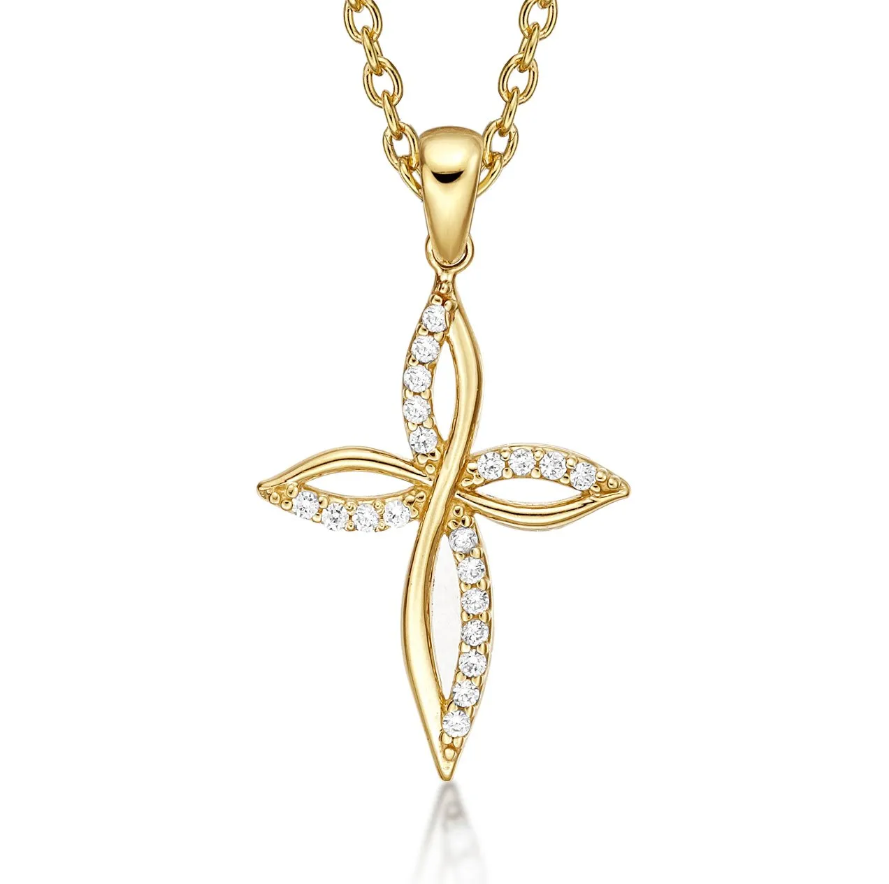 Diamond Treats Croce Collana Oro Giallo 9kt 2,8cm