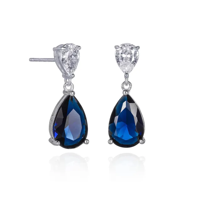 Diamond Treats orecchini pendenti argento zirconia blu