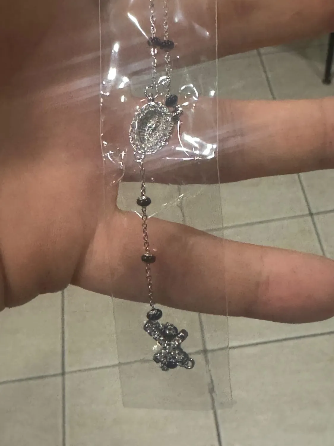 Dada Gioielli Rosario Collana Acciaio Argento Unisex Croce