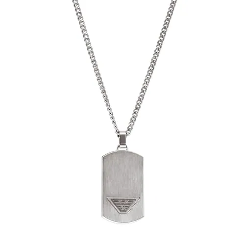 Emporio Armani collana dogtag uomo acciaio