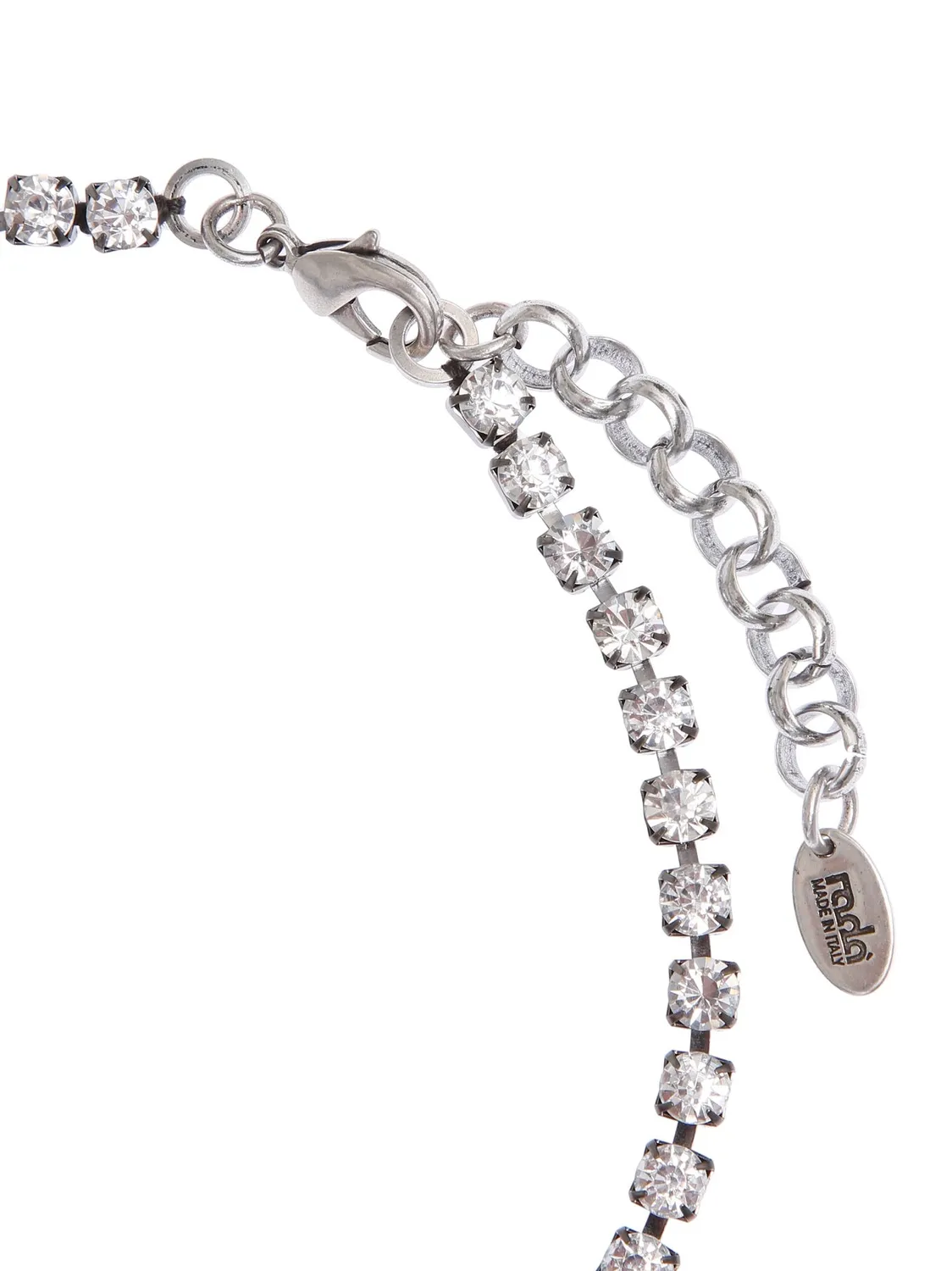 Rada Collana Choker Rosa Satin marrone strass punk
