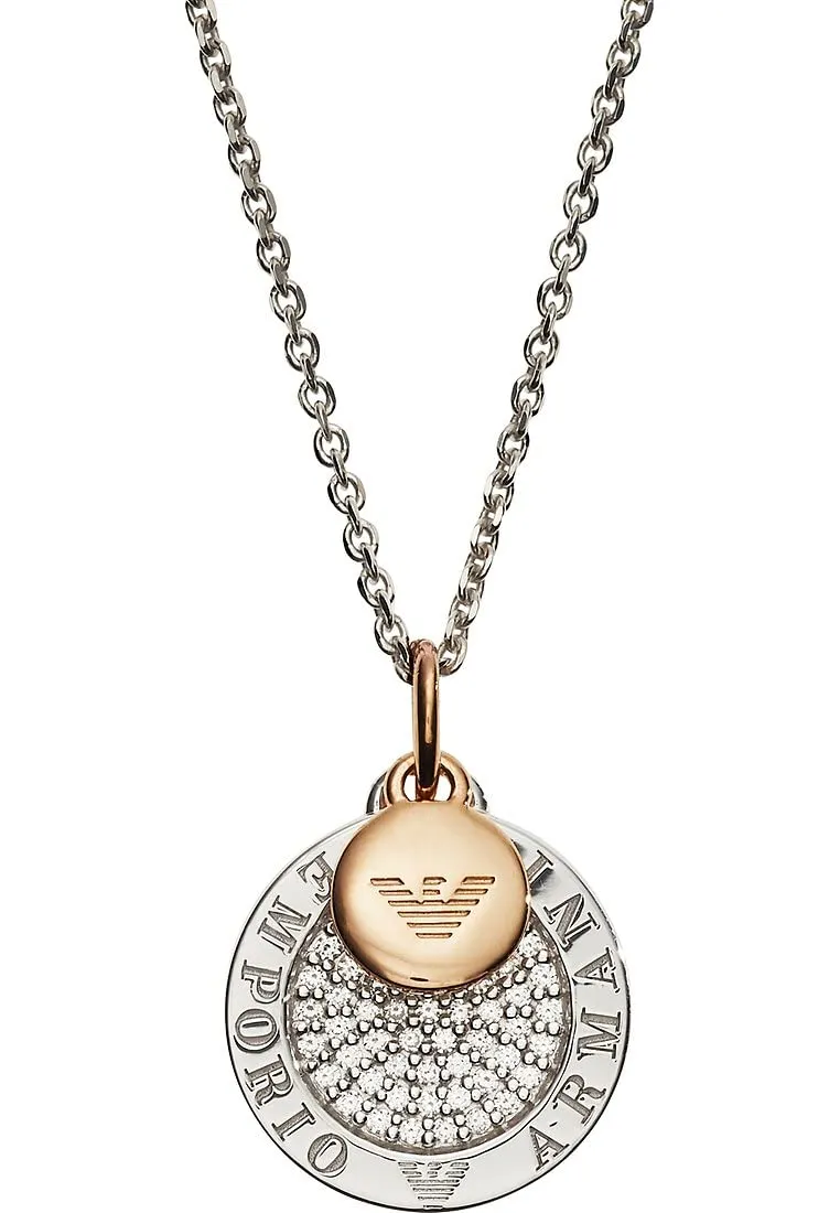 Emporio Armani Collana Donna Argento Bicolore Chiusura Moschettone