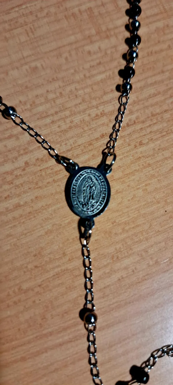 Dada Gioielli Collana Rosario Acciaio Argento e Nero