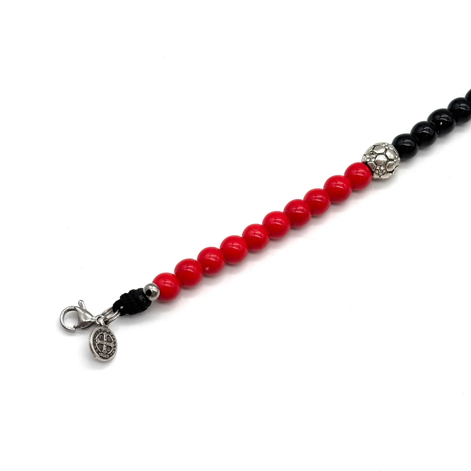 Ornamenta San Benedetto bracciale corda rosso nero regolabile