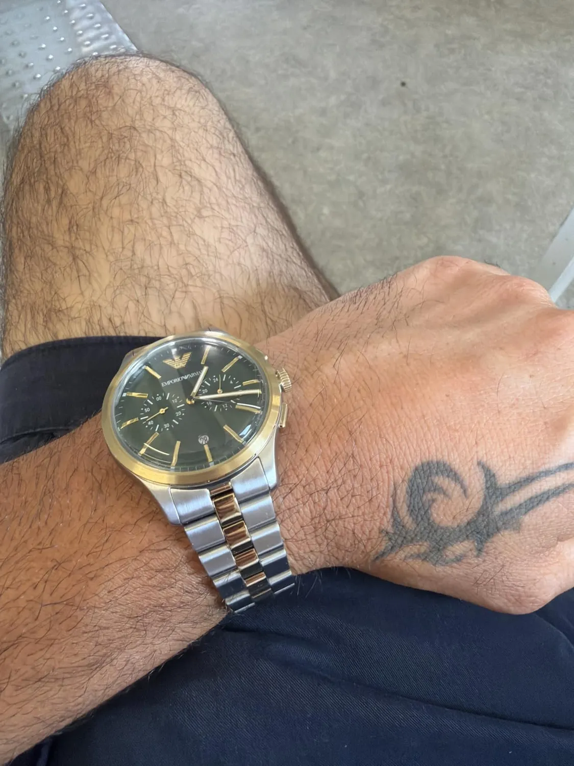 Emporio Armani orologio uomo 42mm cronografo toni argento