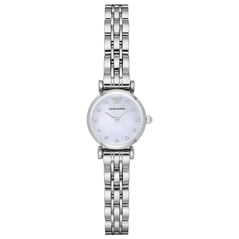 Emporio Armani orologio donna argento e bianco madreperla