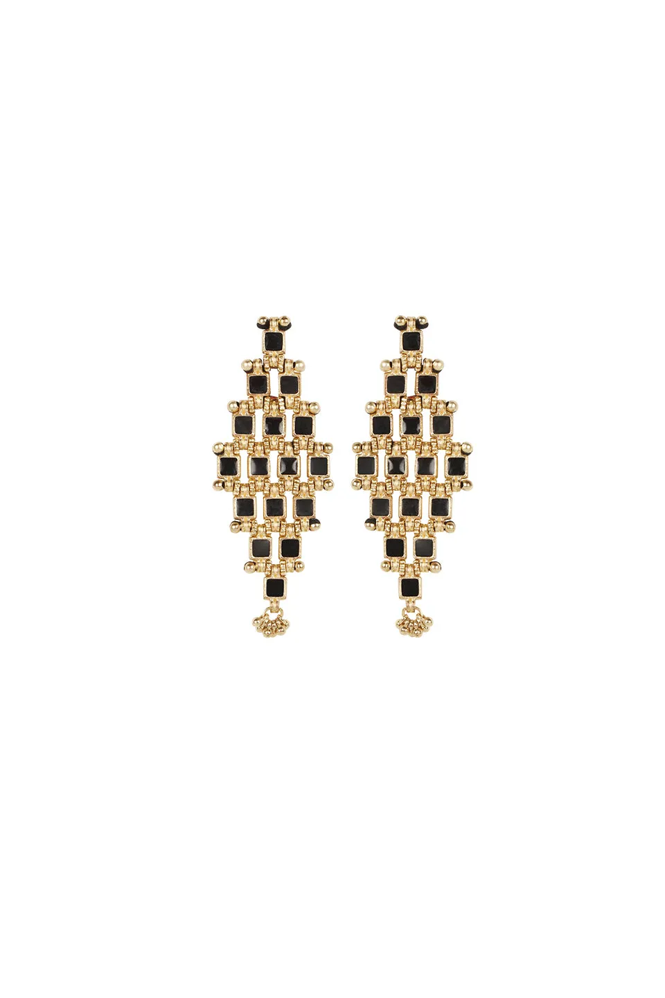 House of Tuhina Amodini orecchini blu reale oro