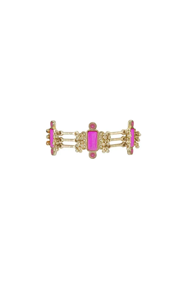 House of Tuhina Queen Enamel bracciale smaltato magenta