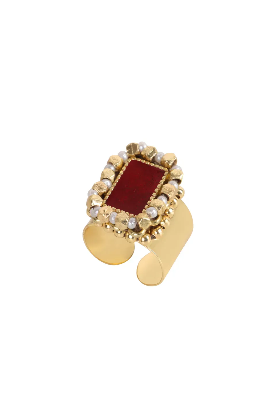 House of Tuhina Enamel Brick anello smalto rettangolare