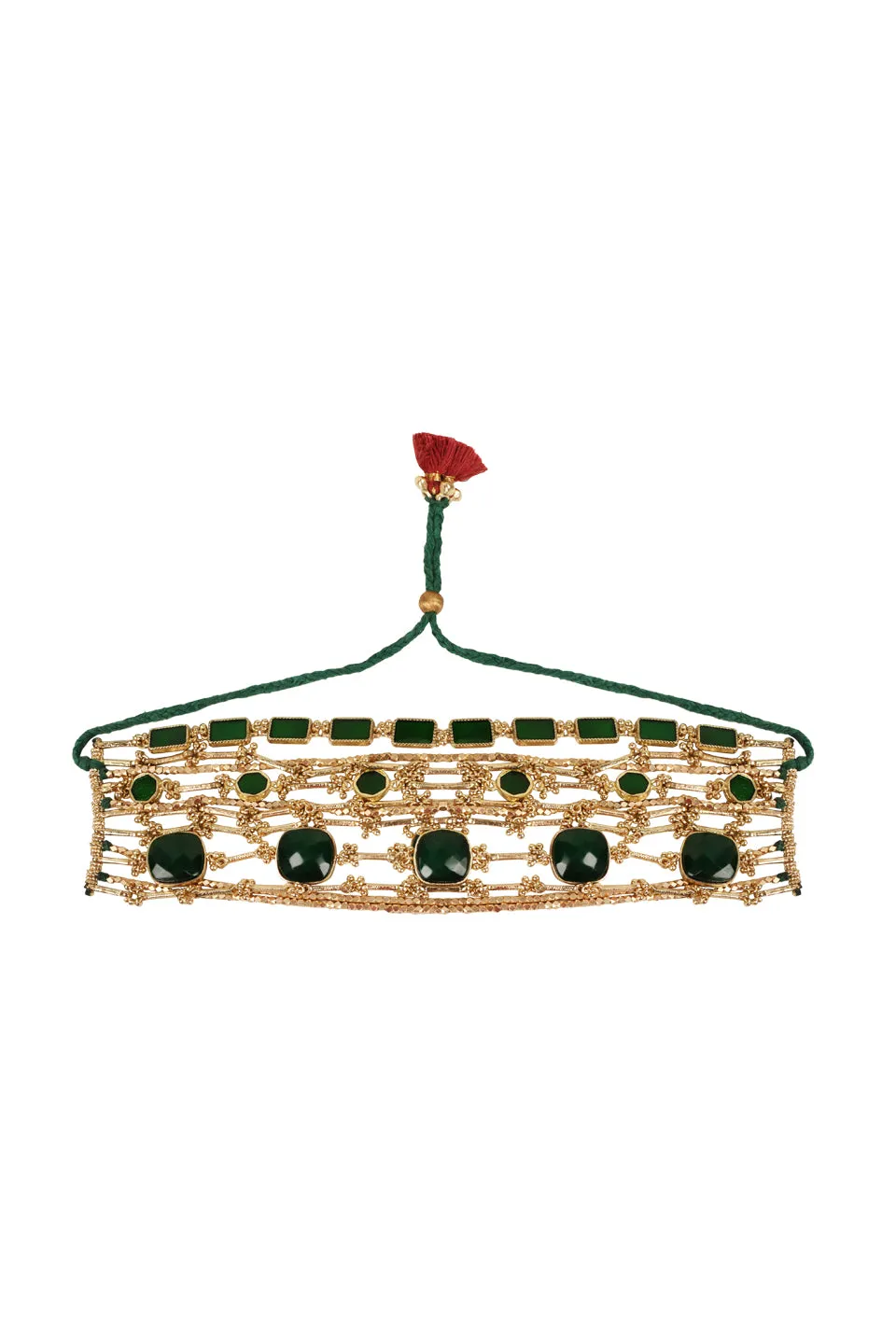 House of Tuhina Viya collana verde Stone Gold