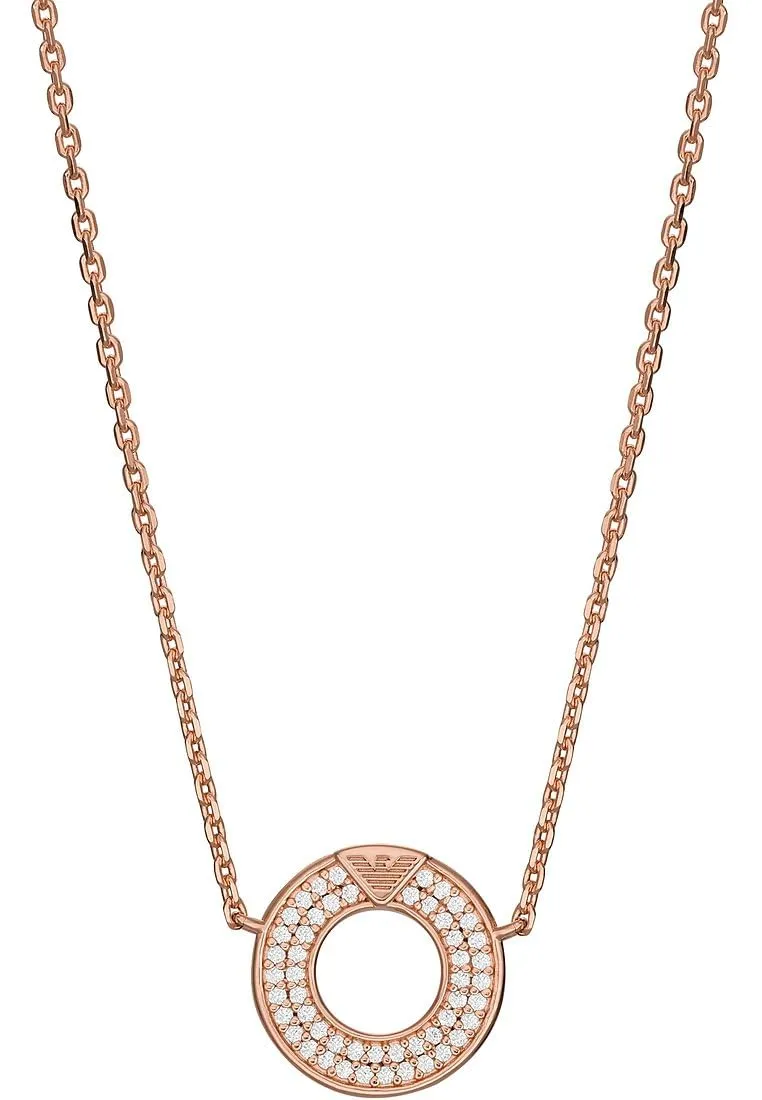Emporio Armani Collana Donna con Ciondolo Oro Cremoso Argento