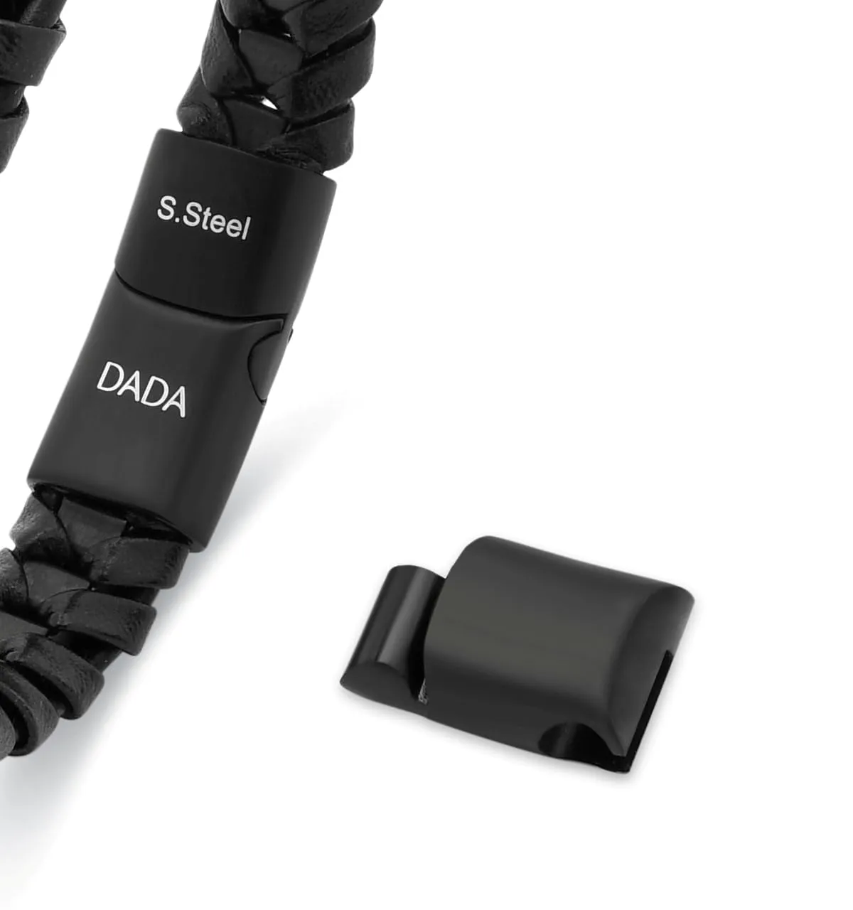 Dada Gioielli bracciale uomo pelle nero acciaio