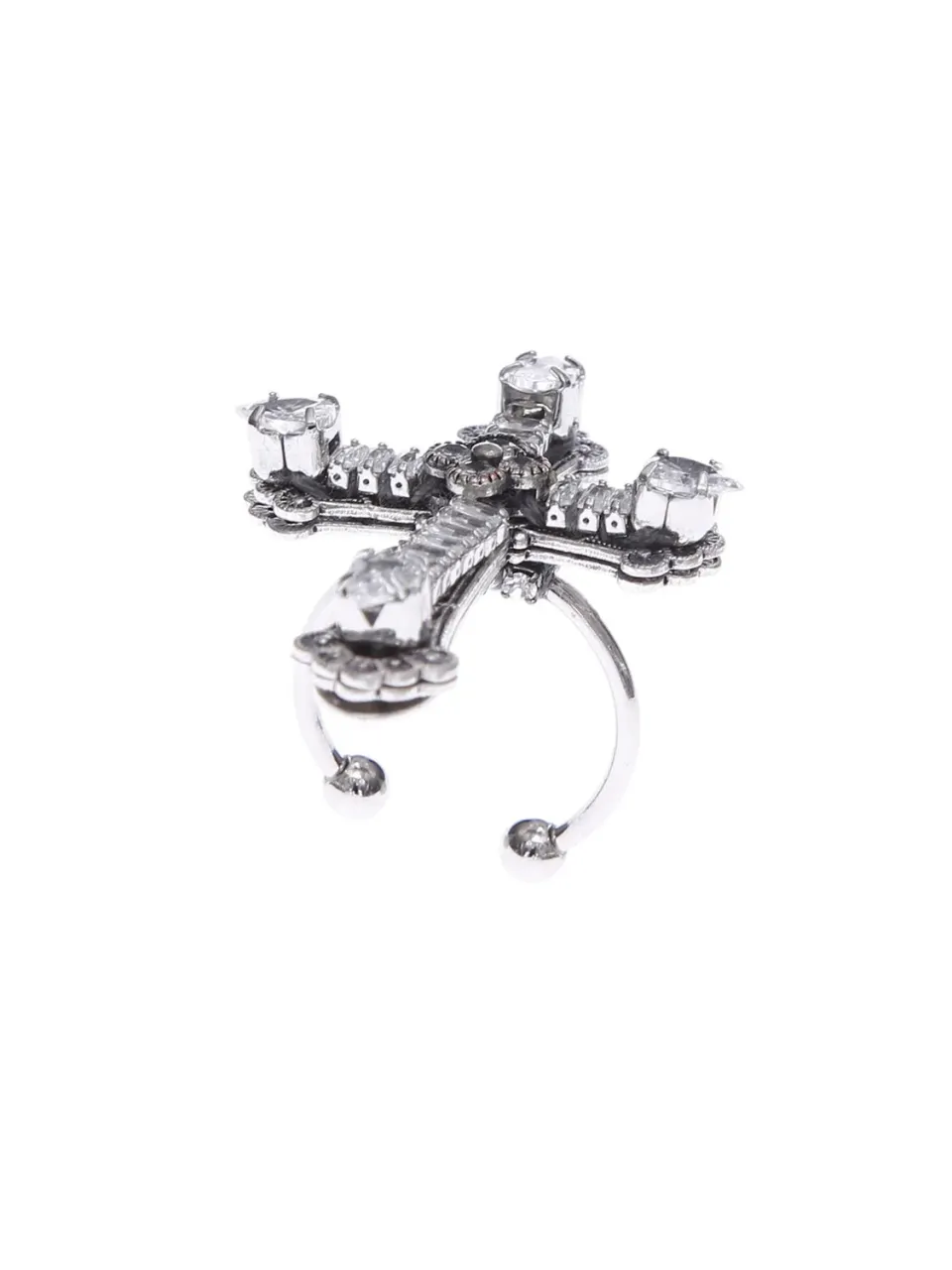 Rada Anello Croce Anello Oro con Baguettes