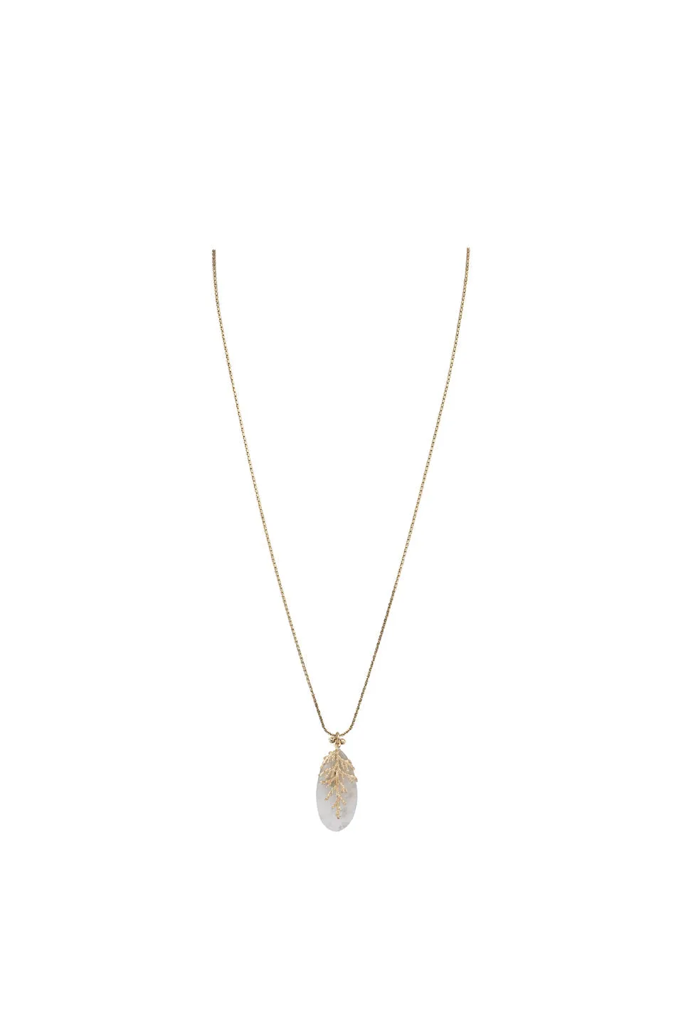 House of Tuhina Leaf Stone collana lunga verde foglia