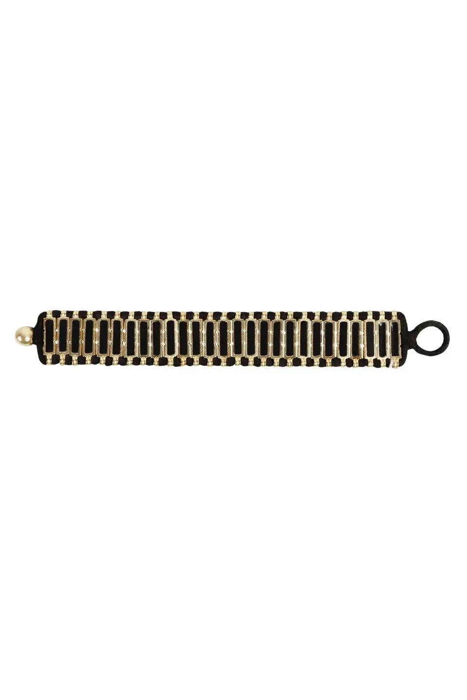 House of Tuhina Baisa Gold Ahilya bracciale nero