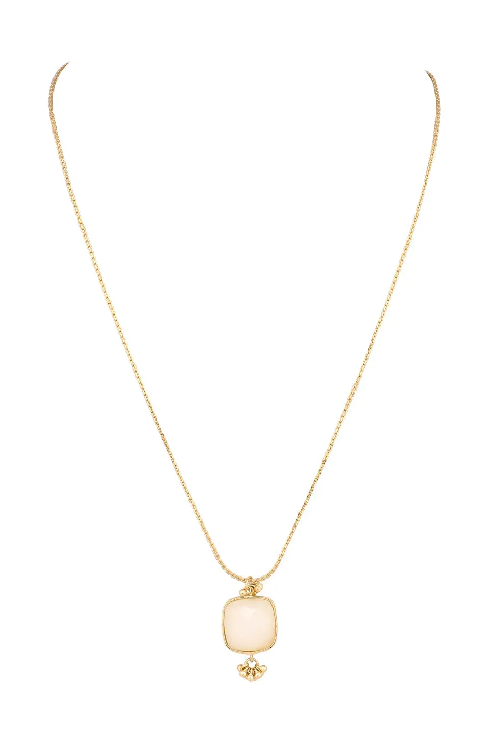 House of Tuhina Long Square Stone collana avorio pietra