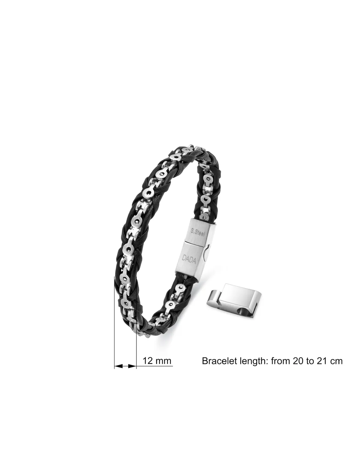 Dada Gioielli bracciale uomo pelle marrone 21,5+1 cm