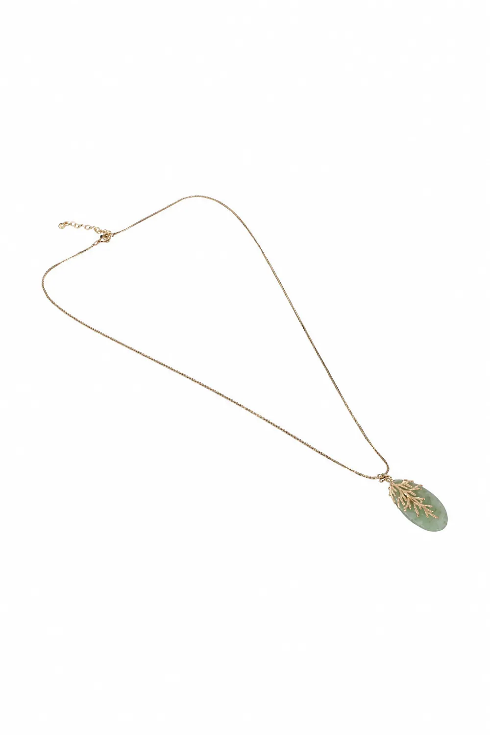 House of Tuhina Leaf Stone collana corta pendente
