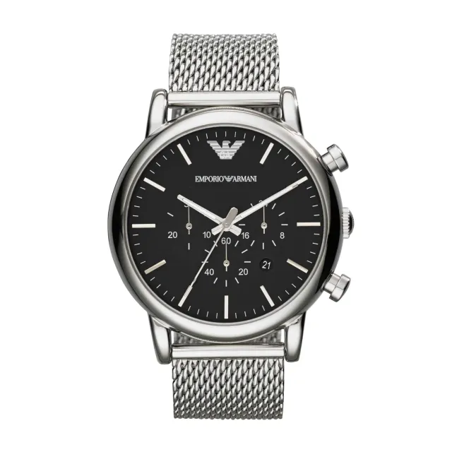 Emporio Armani orologio cronografo uomo argento nero