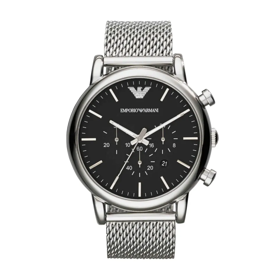 Emporio Armani orologio cronografo uomo argento nero