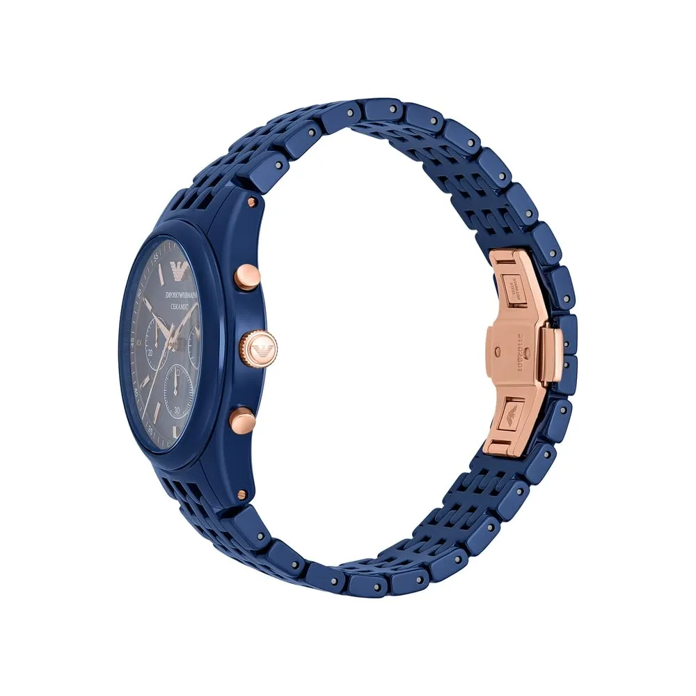 Emporio Armani AR70016 cronografo ceramica blu 43mm