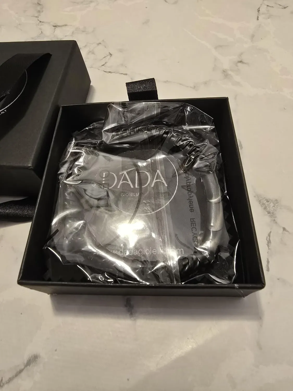 Dada Gioielli Catena Cubana Bracciale Uomo Argento Pelle