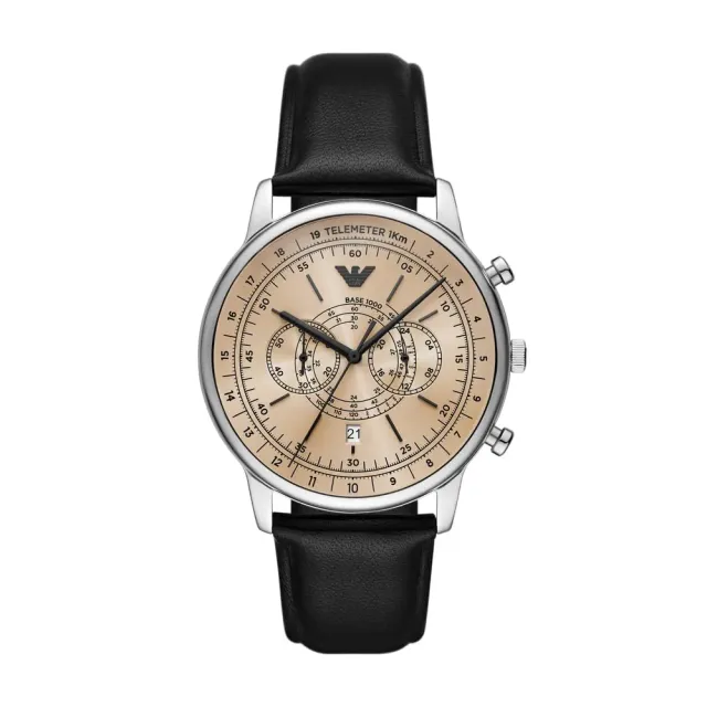 Emporio Armani orologio uomo 42mm cronografo toni argento