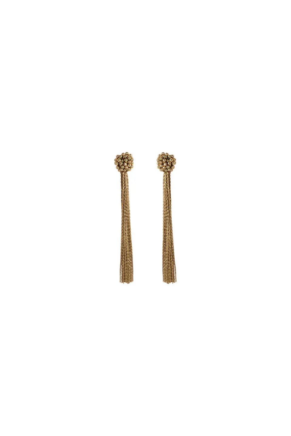 House of Tuhina Fringe orecchini perline oro Jaipur Gold