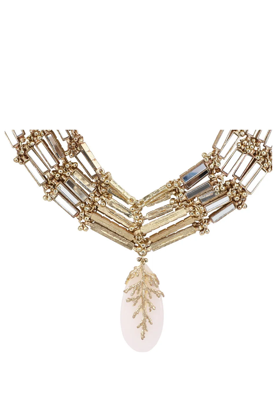 House of Tuhina Leaf Stone Qabeela choker bianco sporco