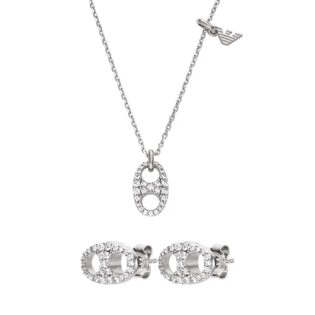Emporio Armani set collana orecchini argento donna
