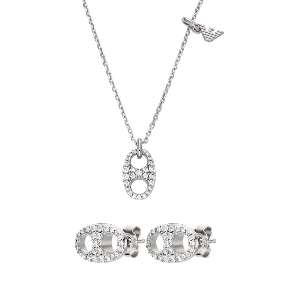 Emporio Armani set collana orecchini argento donna