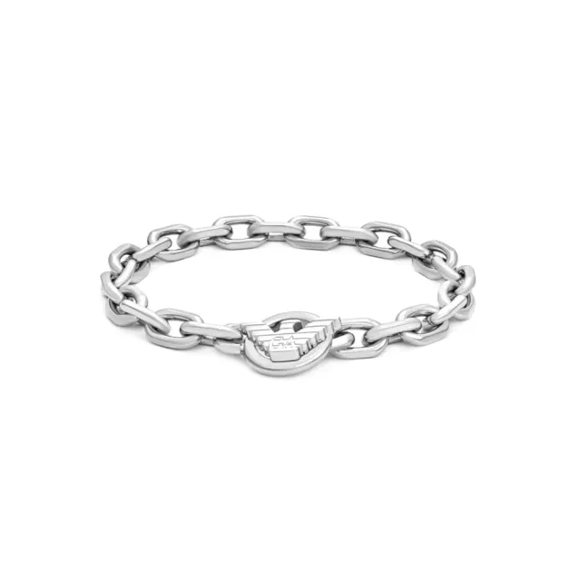 Emporio Armani Bracciale Uomo Nero e Acciaio Toggle