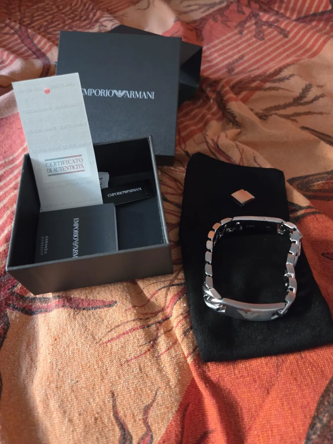 Emporio Armani Bracciale Uomo Acciaio Argento Maglie