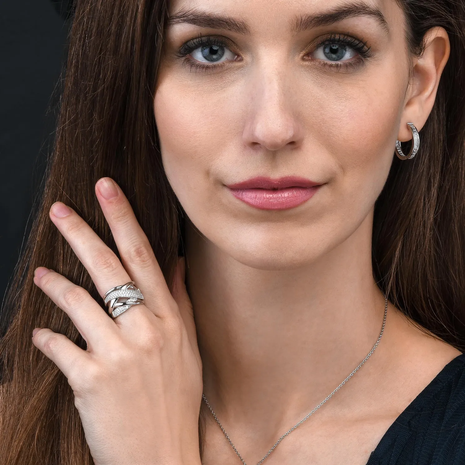 Diamond Treats Anello Intrecciato Misura 14 Argento 925