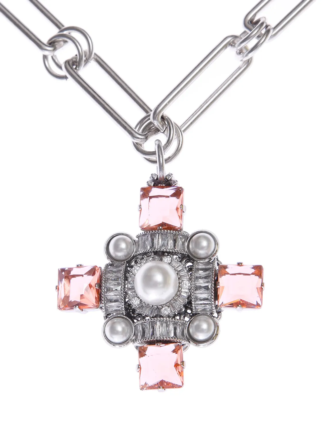 Rada collana catena con ciondolo croce cristallo