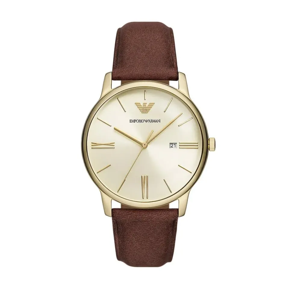 Emporio Armani Orologio Uomo Marrone Oro