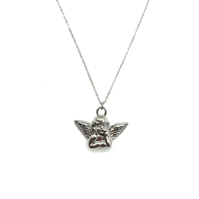 Ornamenta Angelo Custode collana acciaio 40-45 cm